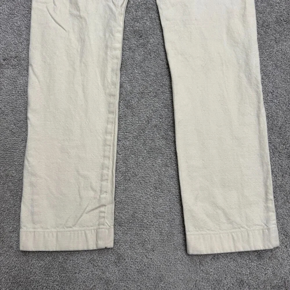 J.Crew 484 Slim Fit Chino Pants Mens 31x32 Cream Straight Leg Flat Front Cotton